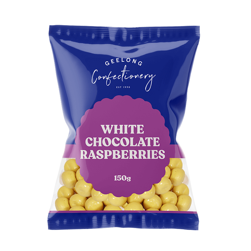 White Chocolate Raspberries 150g