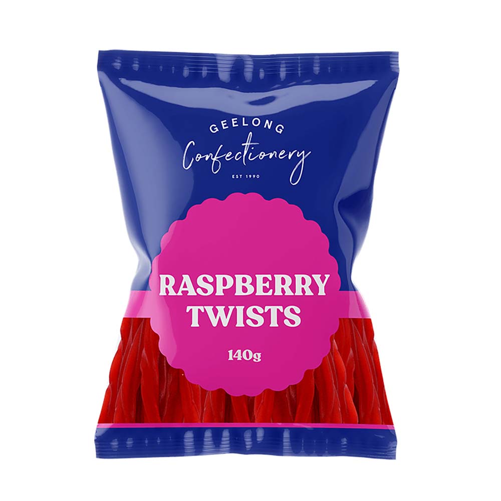 Raspberry Twists 140g x 12