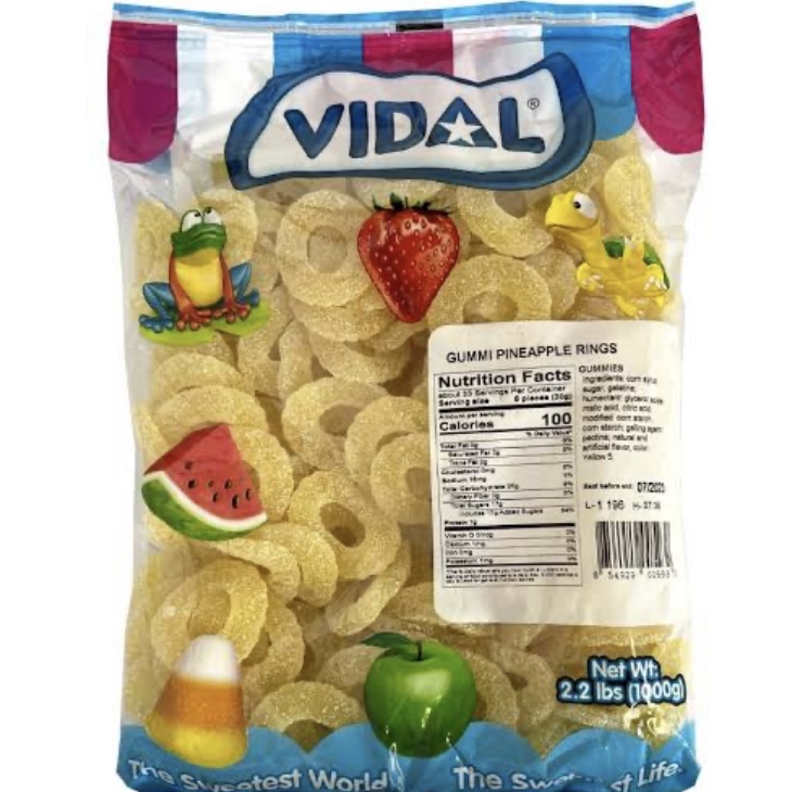 Vidal Pineapple Rings 1kg